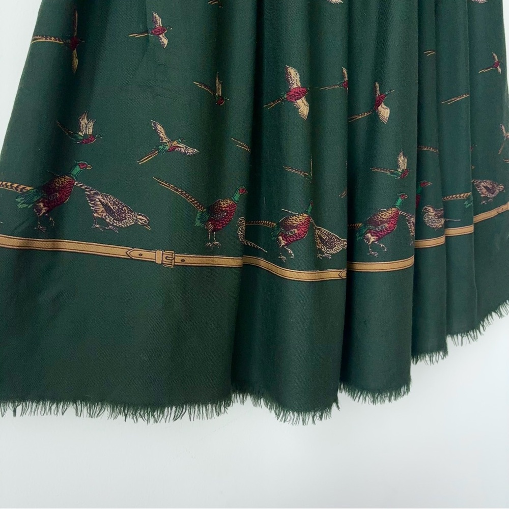 Vintage Ralph Lauren Collection 100% Wool Pheasant Maxi Skirt Size 4 Runway - Picture 3 of 16